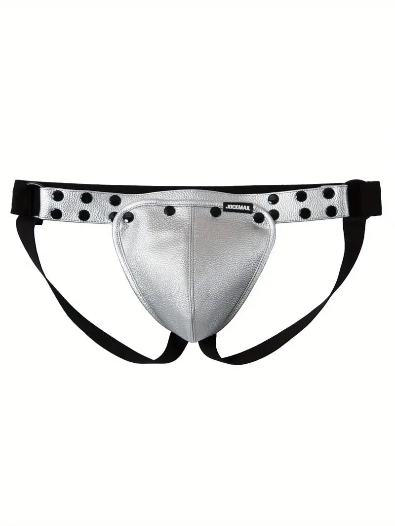 Jockstrapy ze sztucznej skóry w stylu BDSM z odpinaną kieszenią penisa, 7 kolorów, Jeden rozmiar
