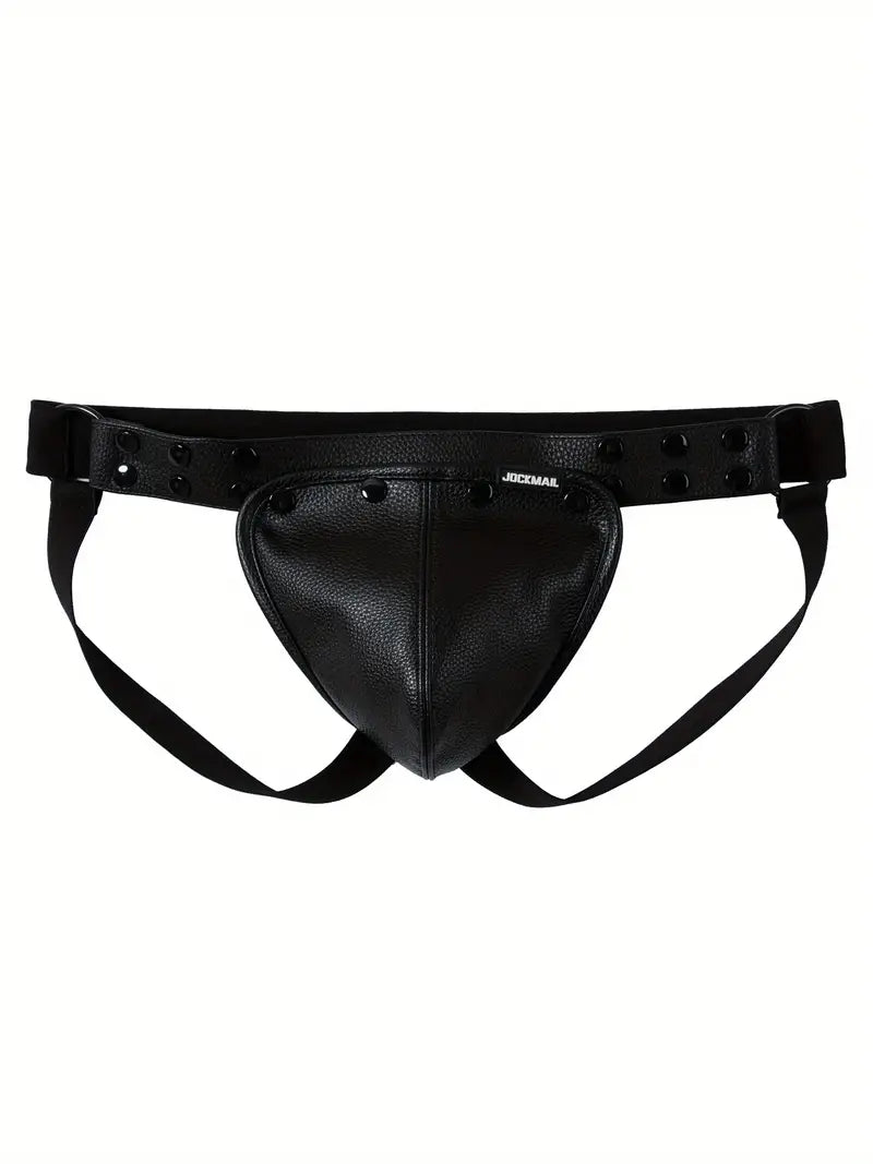 Jockstrapy ze sztucznej skóry w stylu BDSM z odpinaną kieszenią penisa, 7 kolorów, Jeden rozmiar