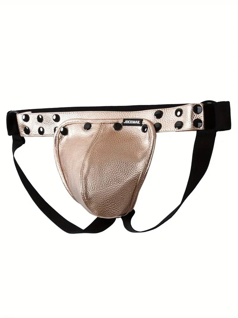 Jockstrapy ze sztucznej skóry w stylu BDSM z odpinaną kieszenią penisa, 7 kolorów, Jeden rozmiar