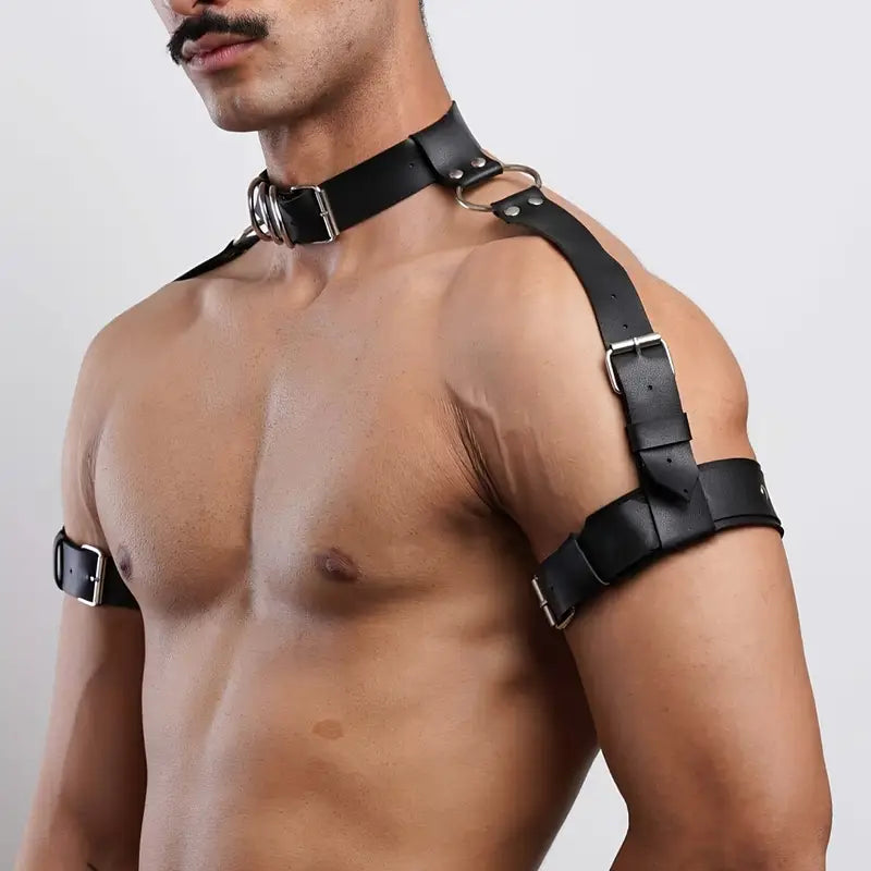 Harness męski na szyję i ramiona, regulowany