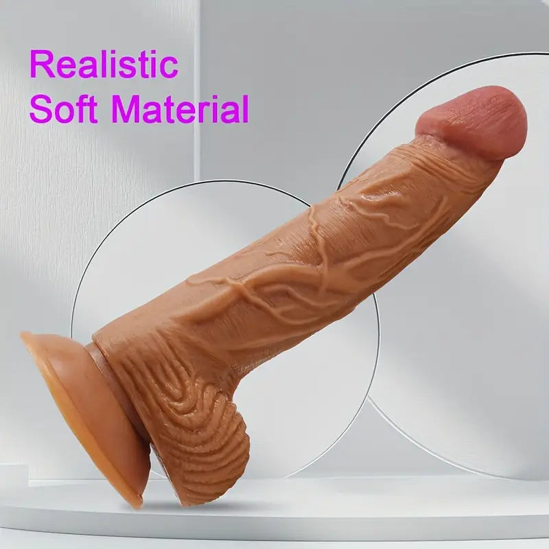 Dildo z przyssawką, realistyczna miękka skóra, 3 rozmiary