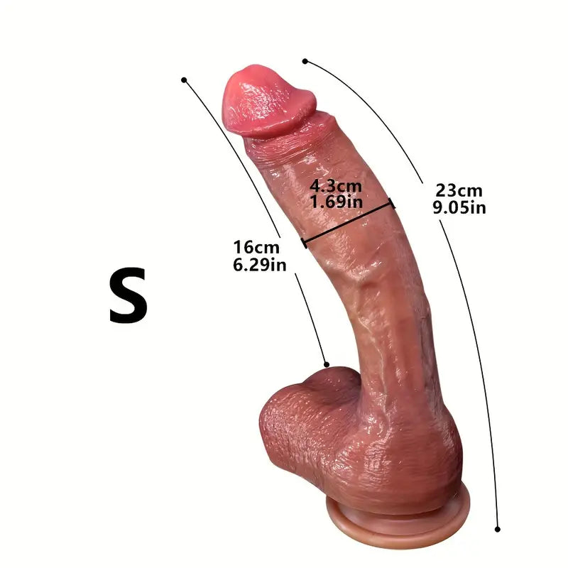 Duże długie realistyczne dildo z przyssawką, 5 rozmiarów