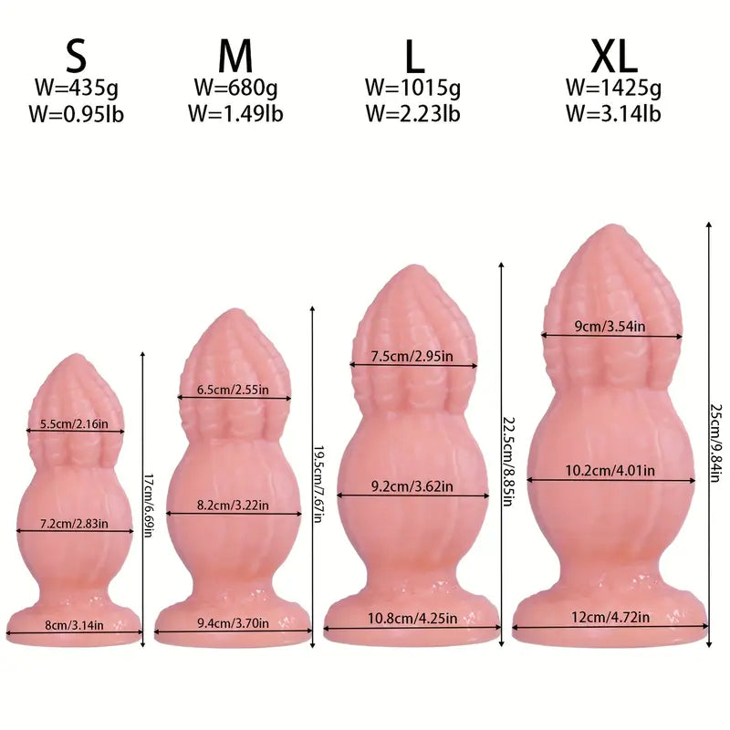 Ogromny korek analny tykwa, 4 średnice 7,2-10,2, 2 kolory
