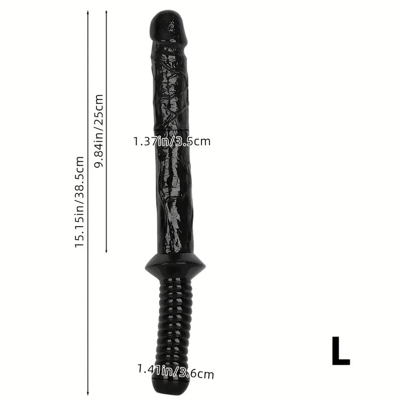 Dildo z rękojeścią, podwójne, 2 długości <3,3/19cm> <3,5/25cm>