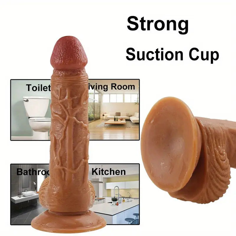 Dildo z przyssawką, realistyczna miękka skóra, 3 rozmiary