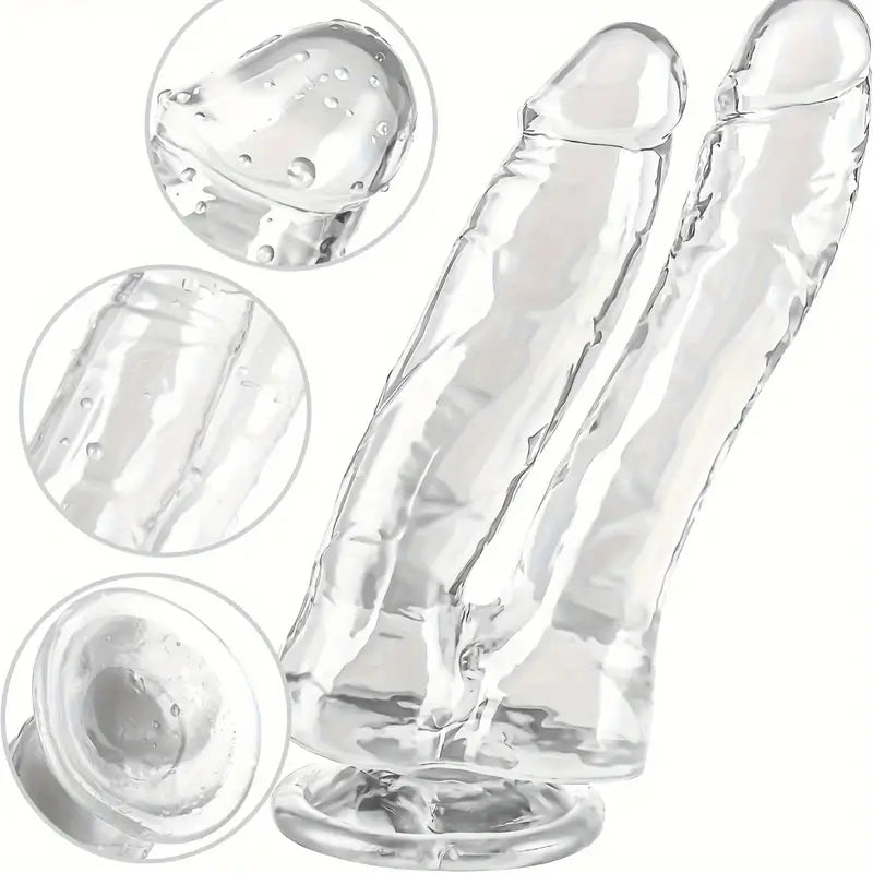 Podwójne dildo z przyssawką, 4 kolory