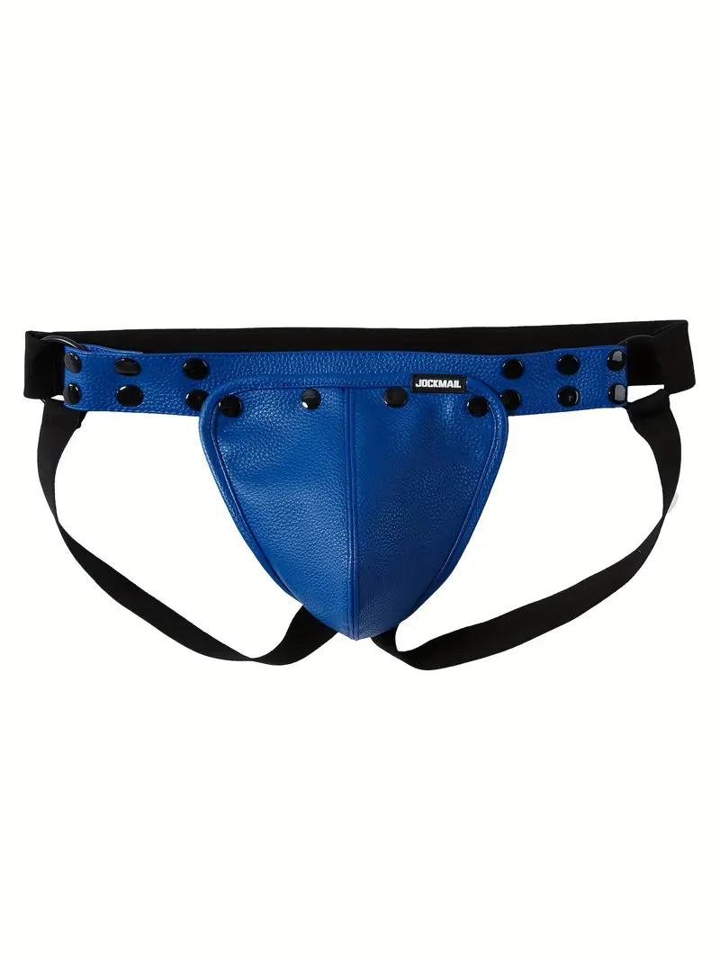 Jockstrapy ze sztucznej skóry w stylu BDSM z odpinaną kieszenią penisa, 7 kolorów, Jeden rozmiar