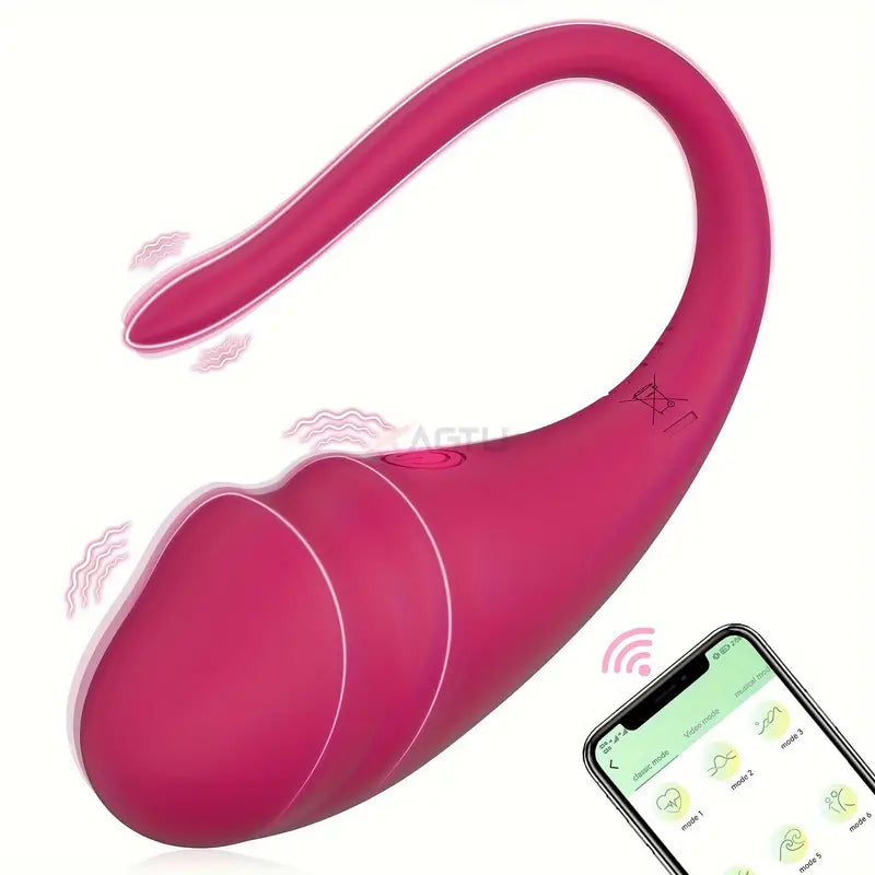Zdalnie sterowane wibrujące Jajko sterowane przez aplikację, kształt penisa, 9 wibracji <9,3cm>