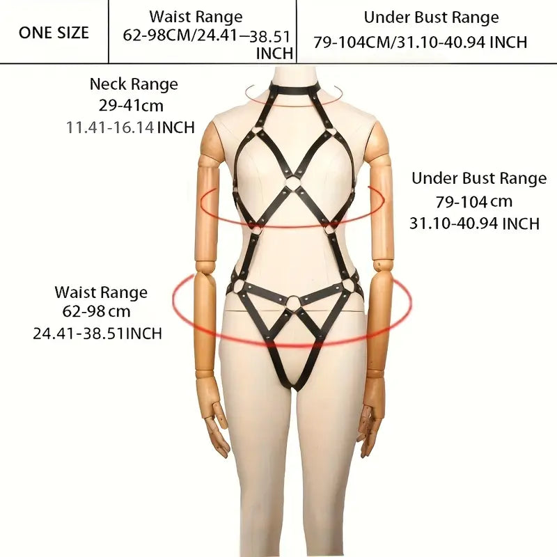 Harness uprząż body damskie z eko skóry