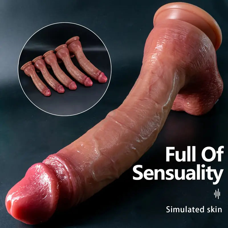 Duże długie realistyczne dildo z przyssawką, 5 rozmiarów