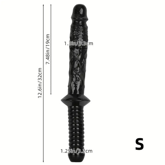Dildo z rękojeścią, podwójne, 2 długości  <3,3/19cm> <3,5/25cm>