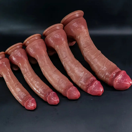 Duże długie realistyczne dildo z przyssawką, 5 rozmiarów