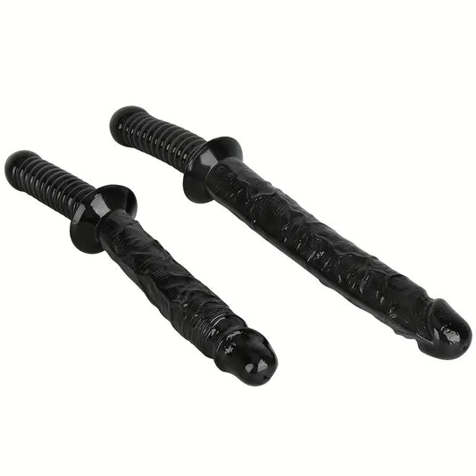 Dildo z rękojeścią, podwójne, 2 długości  <3,3/19cm> <3,5/25cm>