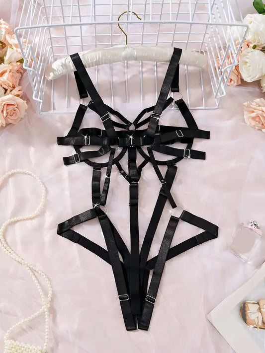 Sexi materiałowe body dla odważnej kobiety, 3 kolory, XS-XXL