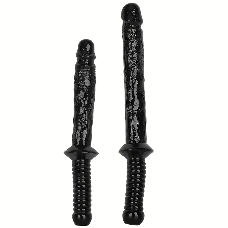 Dildo z rękojeścią, podwójne, 2 długości  <3,3/19cm> <3,5/25cm>