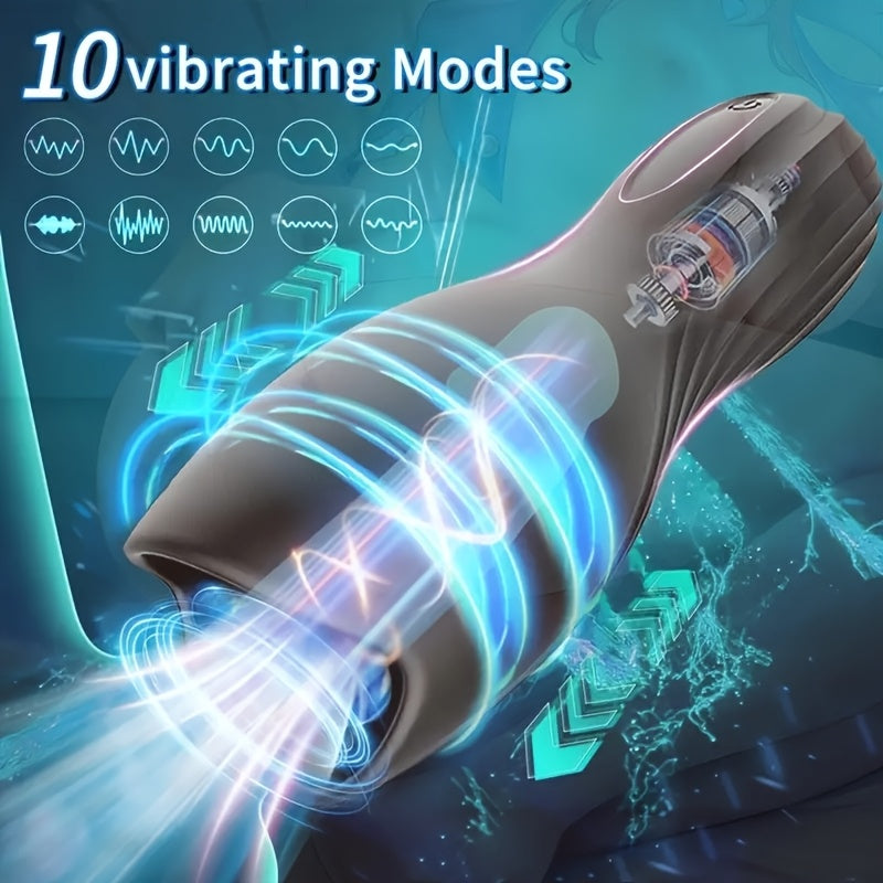 Akumulatorowy masturbator USB 10 trybw wodoodporny